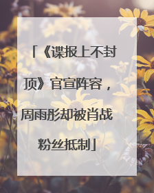 《谍报上不封顶》官宣阵容，周雨彤却被肖战粉丝抵制