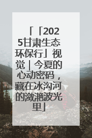「2025甘肃生态环保行」视觉｜今夏的心动密码，藏在冰沟河的潋滟波光里