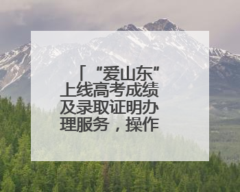 “爱山东”上线高考成绩及录取证明办理服务，操作指南来了→