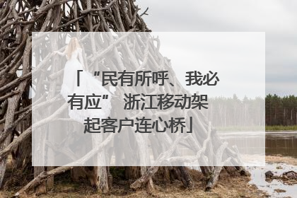 “民有所呼、我必有应” 浙江移动架起客户连心桥