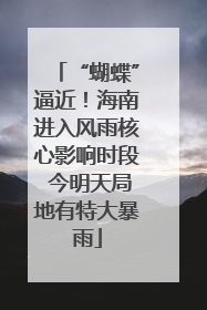 “蝴蝶”逼近！海南进入风雨核心影响时段 今明天局地有特大暴雨