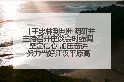 王忠林到荆州调研并主持召开座谈会时强调 坚定信心 加压奋进 努力当好江汉平原高质量发展排头兵