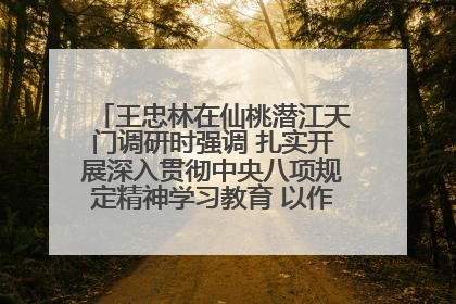 王忠林在仙桃潜江天门调研时强调 扎实开展深入贯彻中央八项规定精神学习教育 以作风建设新成效加快推动高质量发展