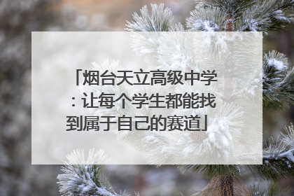 烟台天立高级中学：让每个学生都能找到属于自己的赛道