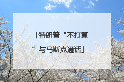 特朗普“不打算”与马斯克通话
