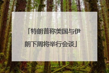 特朗普称美国与伊朗下周将举行会谈