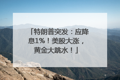 特朗普突发：应降息1%！美股大涨，黄金大跳水！