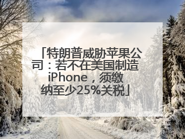 特朗普威胁苹果公司：若不在美国制造iPhone，须缴纳至少25%关税