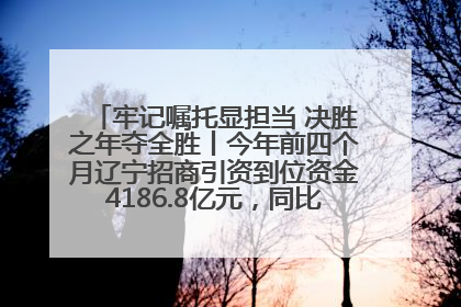 牢记嘱托显担当 决胜之年夺全胜丨今年前四个月辽宁招商引资到位资金4186.8亿元，同比增长17.4%