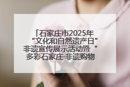 石家庄市2025年“文化和自然遗产日”非遗宣传展示活动暨“多彩石家庄·非遗购物节”倒计时1天