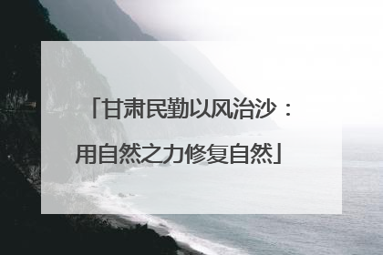 甘肃民勤以风治沙：用自然之力修复自然