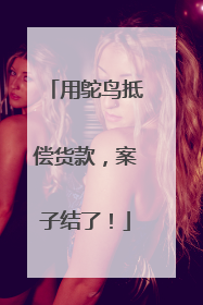 用鸵鸟抵偿货款，案子结了！