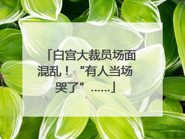 白宫大裁员场面混乱！“有人当场哭了”……