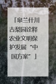 皋兰什川古梨园诠释农业文明保护发展“中国方案”