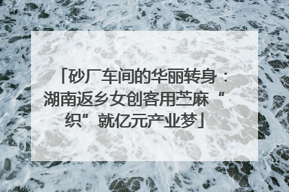 砂厂车间的华丽转身：湖南返乡女创客用苎麻“织”就亿元产业梦