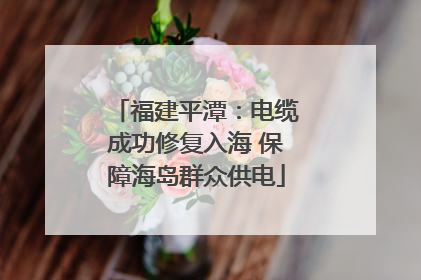 福建平潭：电缆成功修复入海 保障海岛群众供电