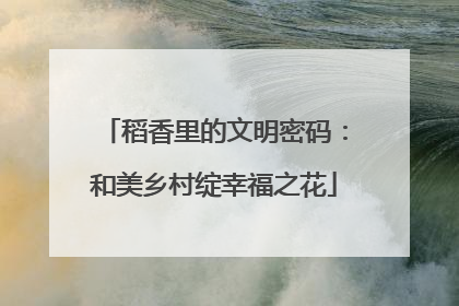 稻香里的文明密码：和美乡村绽幸福之花