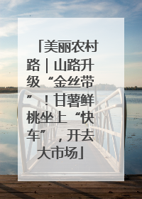 美丽农村路｜山路升级“金丝带”！甘薯鲜桃坐上“快车”，开去大市场