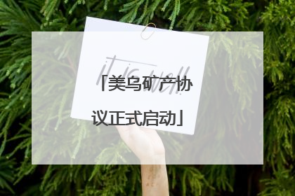 美乌矿产协议正式启动