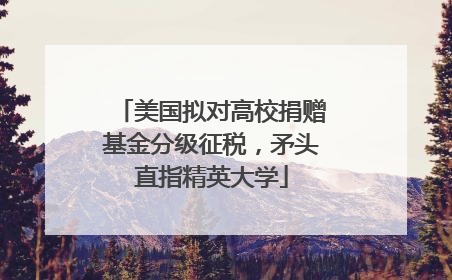 美国拟对高校捐赠基金分级征税，矛头直指精英大学