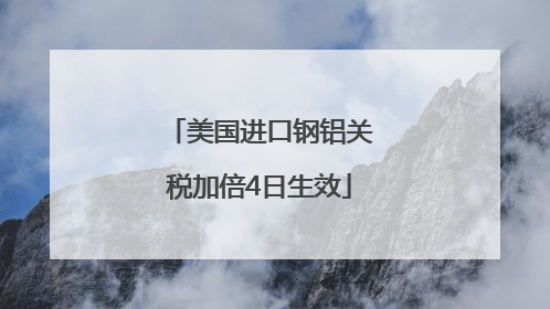 美国进口钢铝关税加倍4日生效
