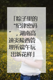 粽子里的“纪律密码”，湖南高速炎陵西管理所端午玩出新花样