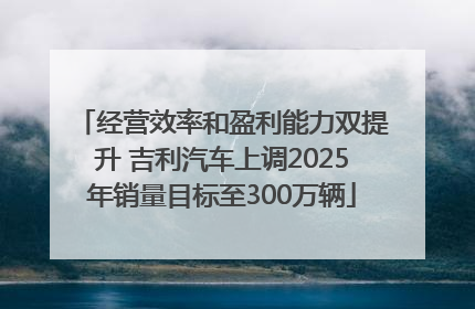 经营效率和盈利能力双提升 吉利汽车上调2025年销量目标至300万辆