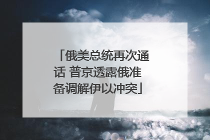 俄美总统再次通话 普京透露俄准备调解伊以冲突