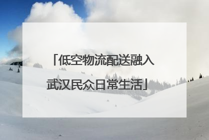低空物流配送融入武汉民众日常生活