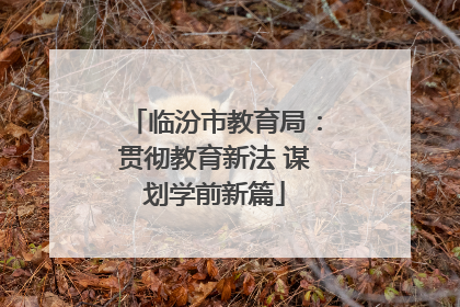 临汾市教育局：贯彻教育新法 谋划学前新篇