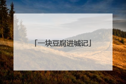 一块豆腐进城记