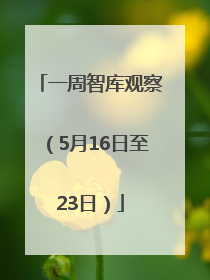 一周智库观察（5月16日至23日）