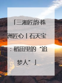 三湘匠韵·株洲匠心丨石天宝：稻田里的“追梦人”