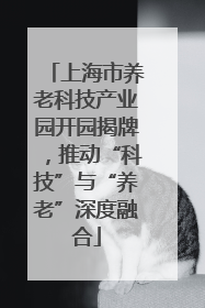上海市养老科技产业园开园揭牌，推动“科技”与“养老”深度融合