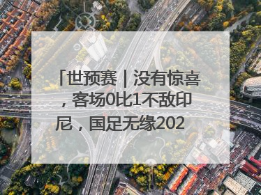 世预赛｜没有惊喜，客场0比1不敌印尼，国足无缘2026年世界杯