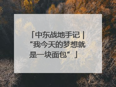 中东战地手记｜“我今天的梦想就是一块面包”