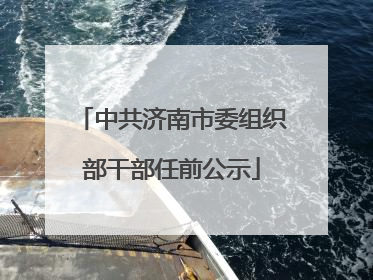 中共济南市委组织部干部任前公示