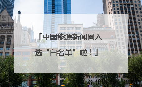 中国能源新闻网入选“白名单”啦！