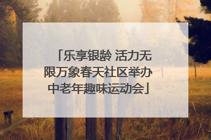 乐享银龄 活力无限万象春天社区举办中老年趣味运动会