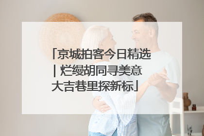 京城拍客今日精选｜烂缦胡同寻美意 大吉巷里探新标