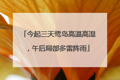 今起三天鹭岛高温高湿，午后局部多雷阵雨