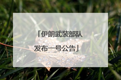 伊朗武装部队发布一号公告