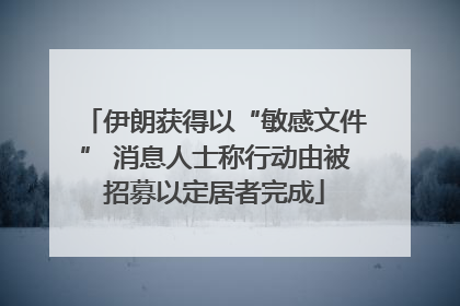伊朗获得以“敏感文件” 消息人士称行动由被招募以定居者完成