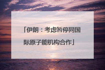 伊朗：考虑暂停同国际原子能机构合作
