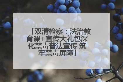 双清检察：法治教育课+宣传大礼包深化禁毒普法宣传 筑牢禁毒屏障