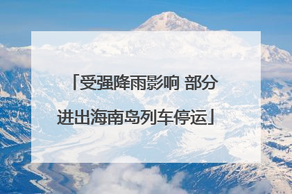 受强降雨影响 部分进出海南岛列车停运