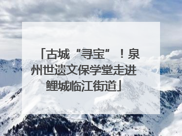 古城“寻宝”！泉州世遗文保学堂走进鲤城临江街道