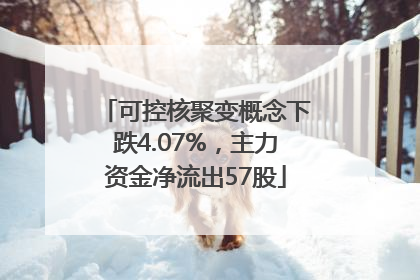 可控核聚变概念下跌4.07%，主力资金净流出57股