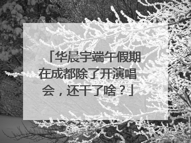 华晨宇端午假期在成都除了开演唱会，还干了啥？