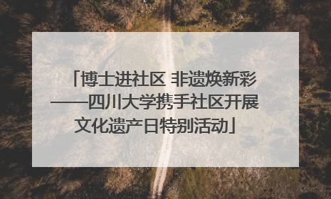博士进社区 非遗焕新彩——四川大学携手社区开展文化遗产日特别活动